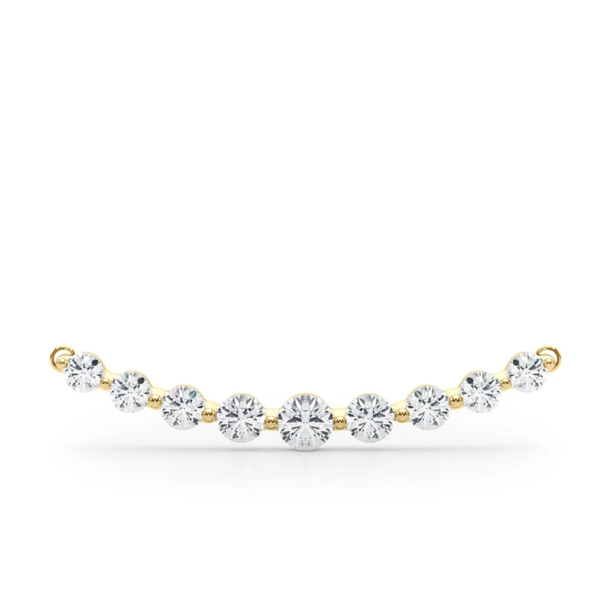 1 Carat Tw 9 Stone Diamond Bar Necklace In 14K Yellow Gold