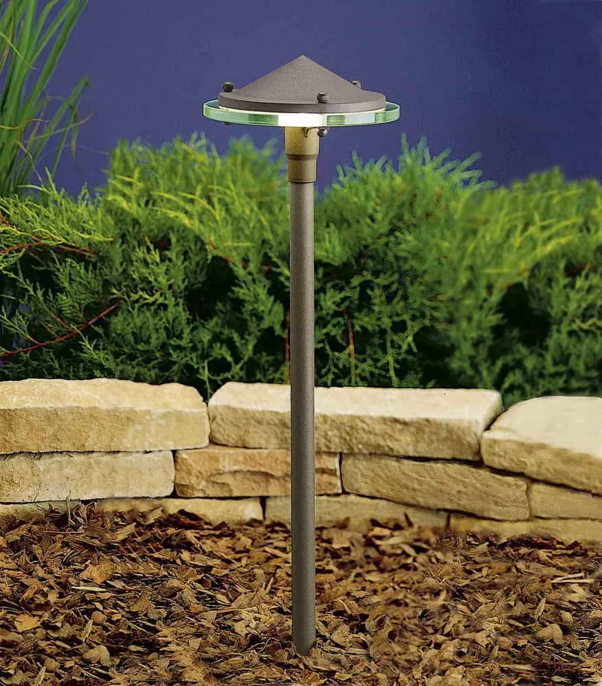 12V Glass & Metal Landscape Path Light Textured Architectural Bronze