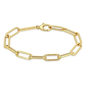 14k Gold Large Paperclip Chain Bracelet