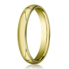 18K Yellow Gold Men's Designer  Band with Milgrain Edges | 3mm