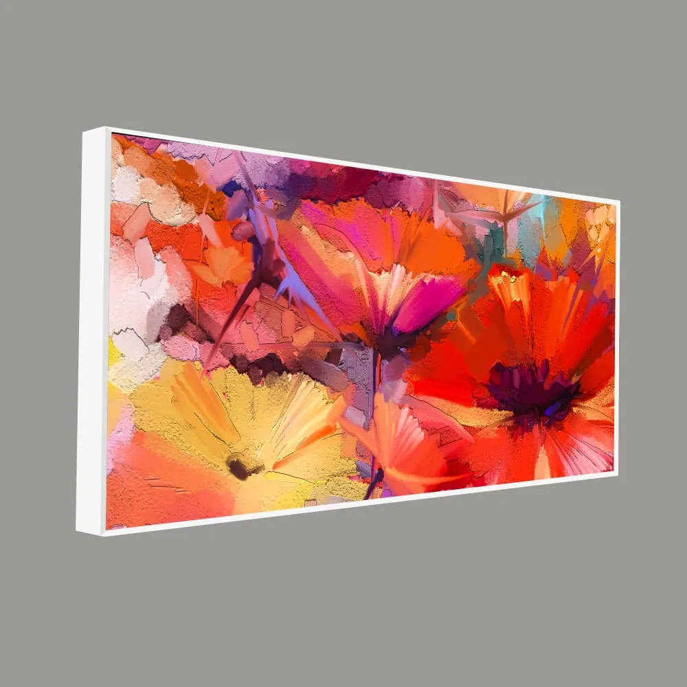 Abstract Colorful Composition of Vibrant Spring Floral Canvas Wall Painting