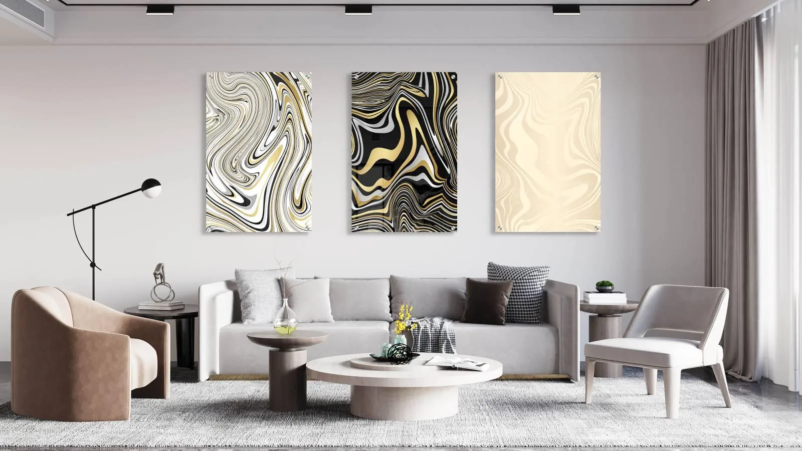 Abstract Image Set of 3 Prints Modern Wall Art Modern Artwork