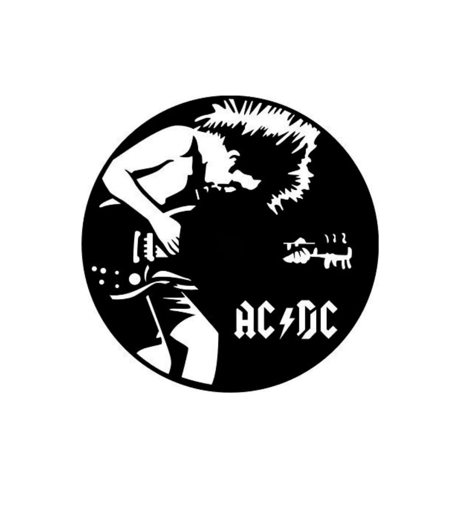 Ac Dc Band Black Mild Steel Metal Wall Art | 24 X 24 inches