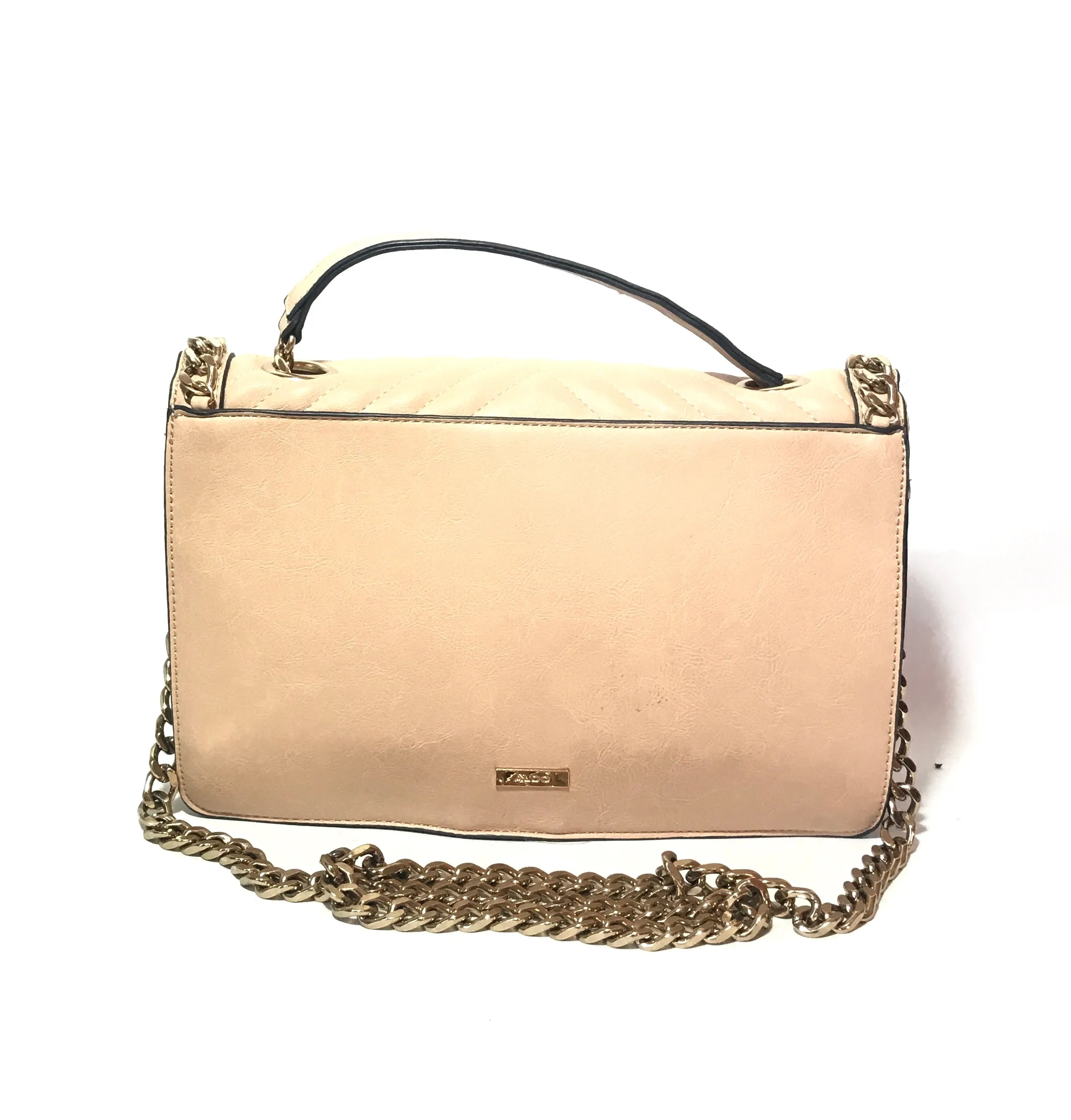 ALDO Beige Quilted Chain Shoulder Bag | Gently Used |