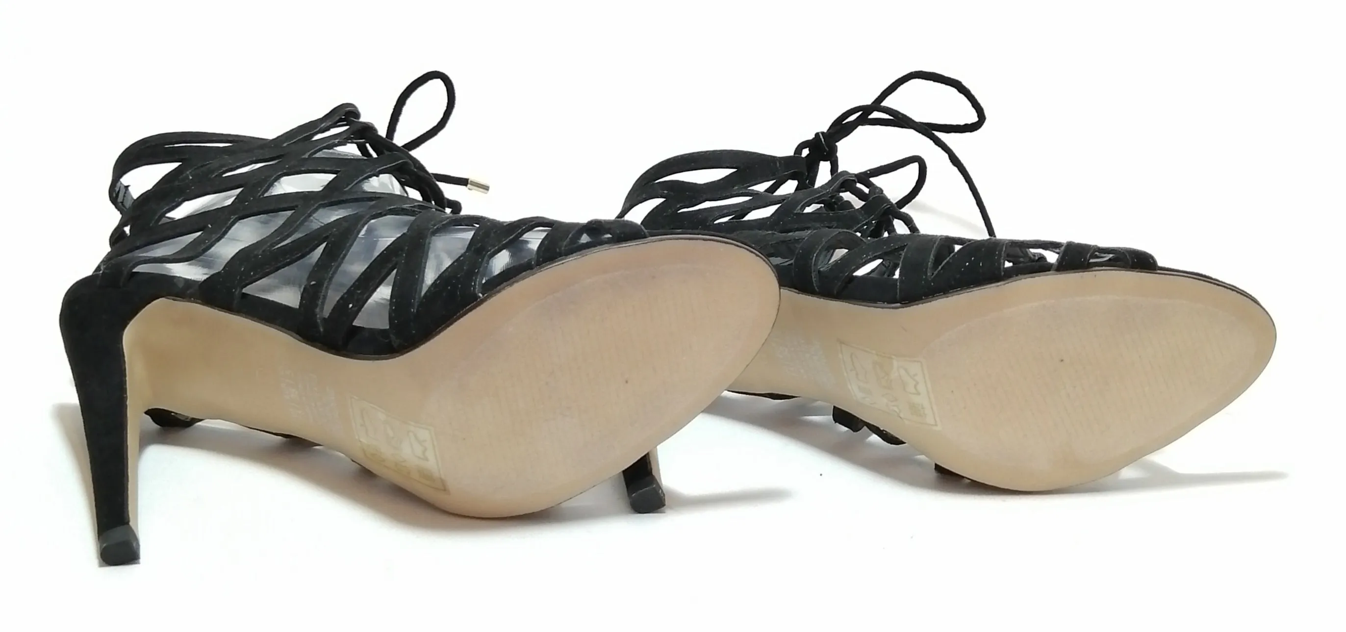 Aldo Suede Black Lace up heels | Gently Used |