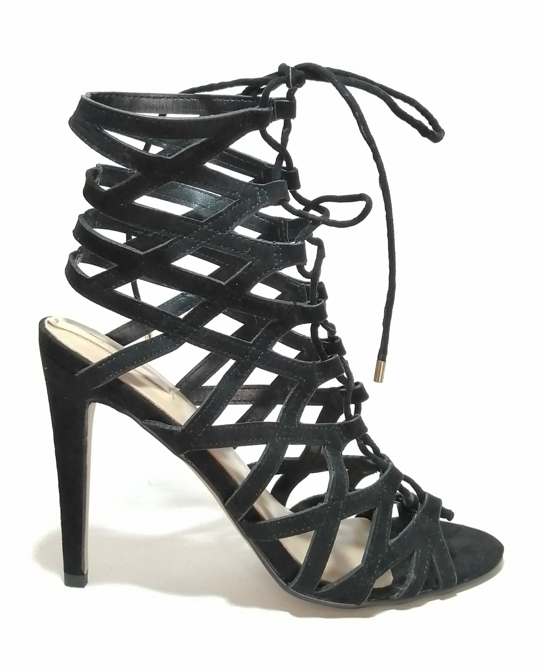 Aldo Suede Black Lace up heels | Gently Used |