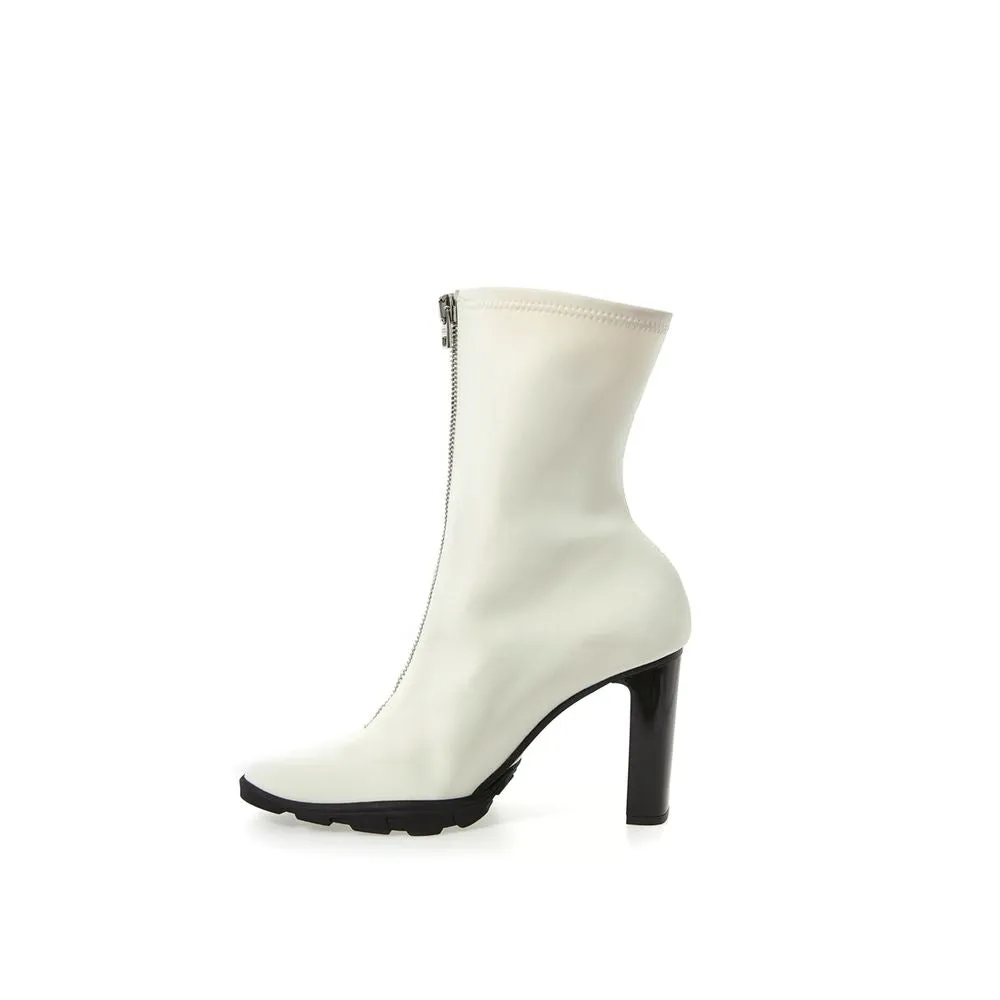 Alexander McQueen Elegant Neoprene Ankle Boots in Women's White