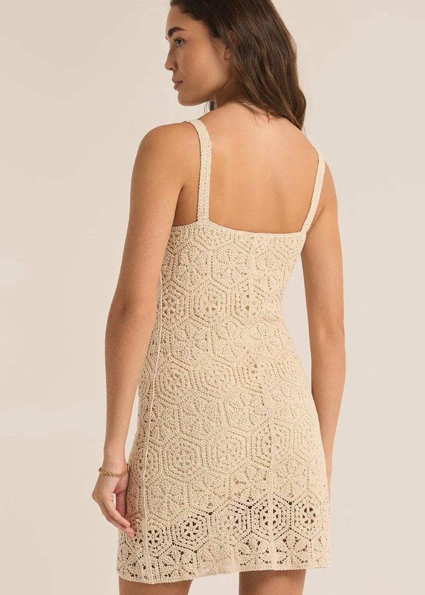 Allure Crochet Mini Dress - Natural