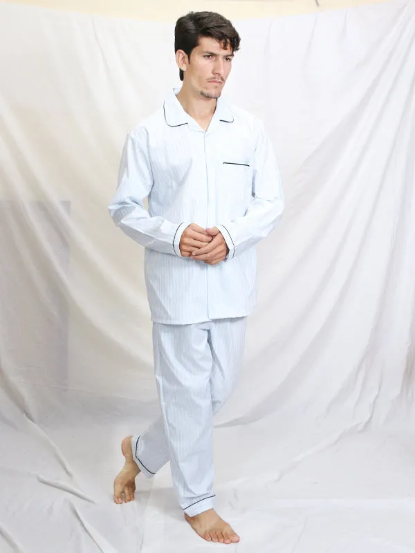 AN Men's Night Suit White Multi Lines