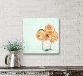 Apricot Roses Canvas Wall Art