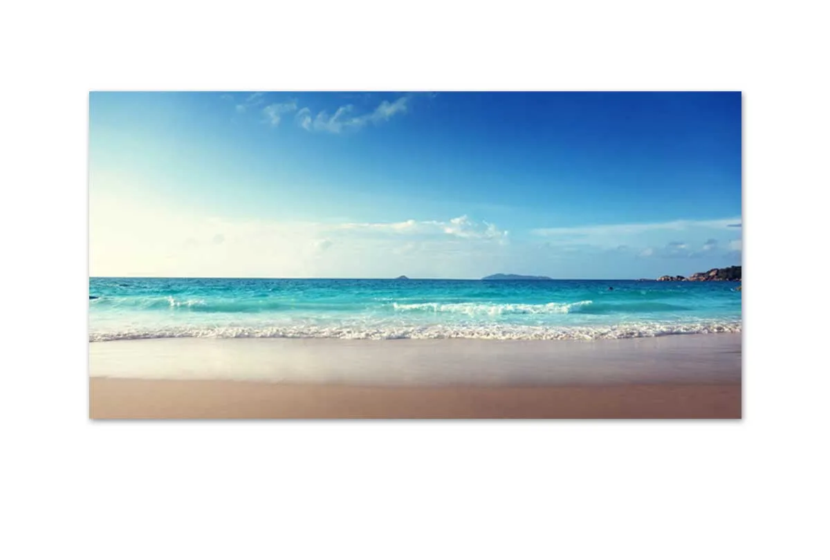 Aqua Beach Scene | Canvas Wall Art Print