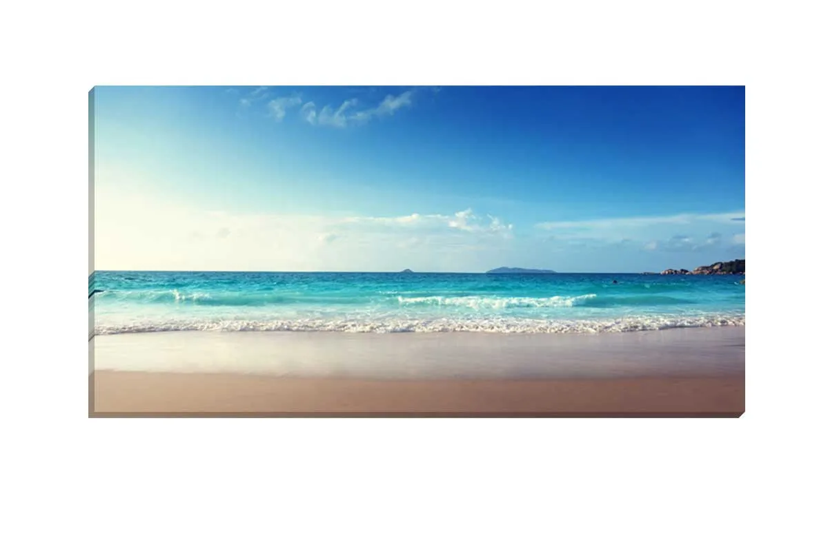 Aqua Beach Scene | Canvas Wall Art Print