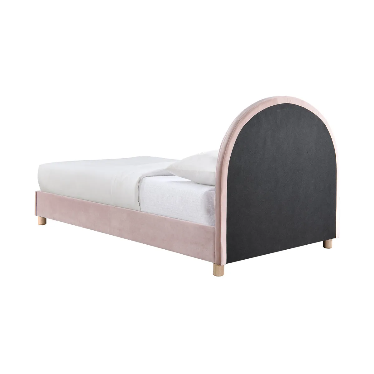 Archie Velvet King Single Bed (Blush)