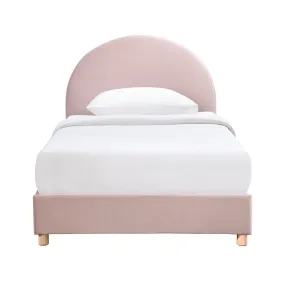 Archie Velvet King Single Bed (Blush)