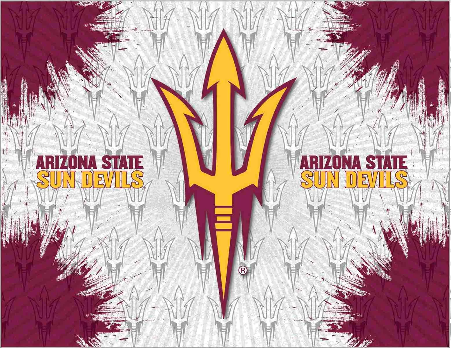 Arizona State Sun Devils HBS Gray Red Pitchfork Wall Canvas Art Picture Print