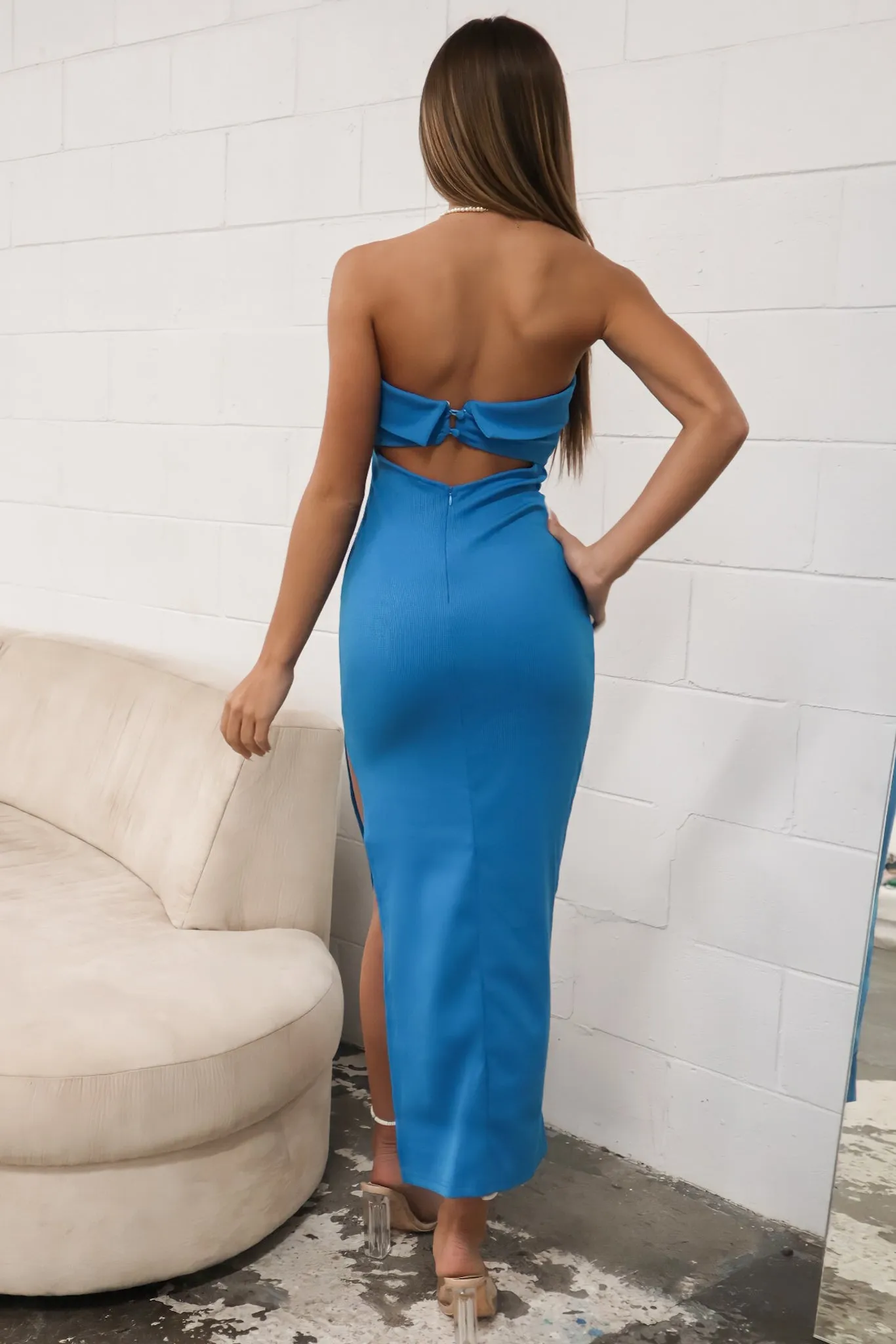 Asya Midi Dress - Blue