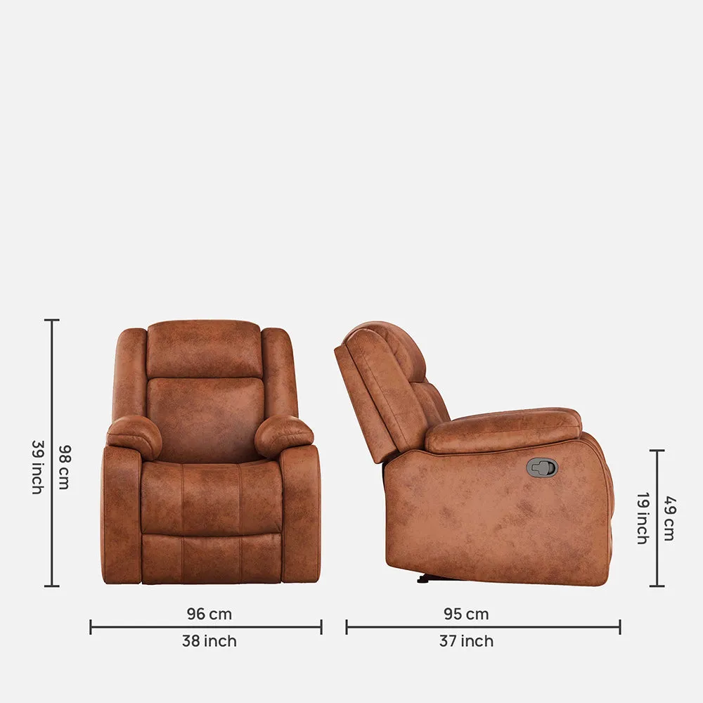 Avalon Desert Orange Suede Recliner