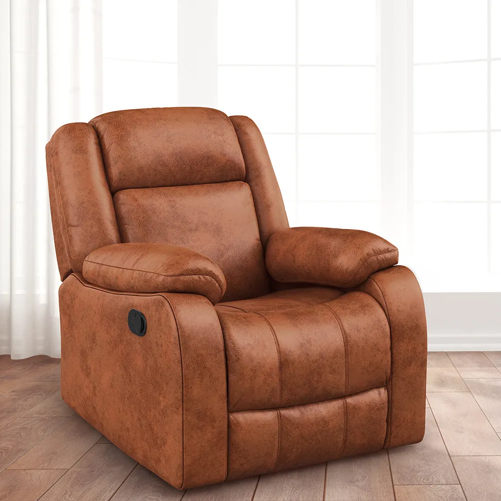 Avalon Desert Orange Suede Recliner