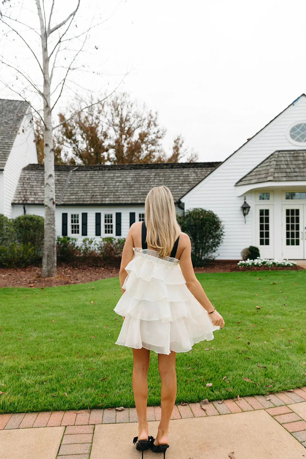 Avery Ruffle Dress - Cream