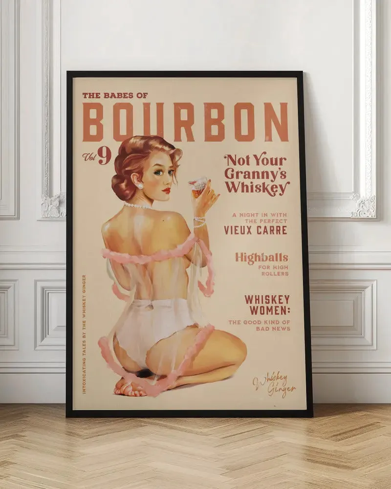 Babes of Bourbon Vol 9 Vintage Whiskey Pinup - Stretched Canvas, Poster or Fine Art Print