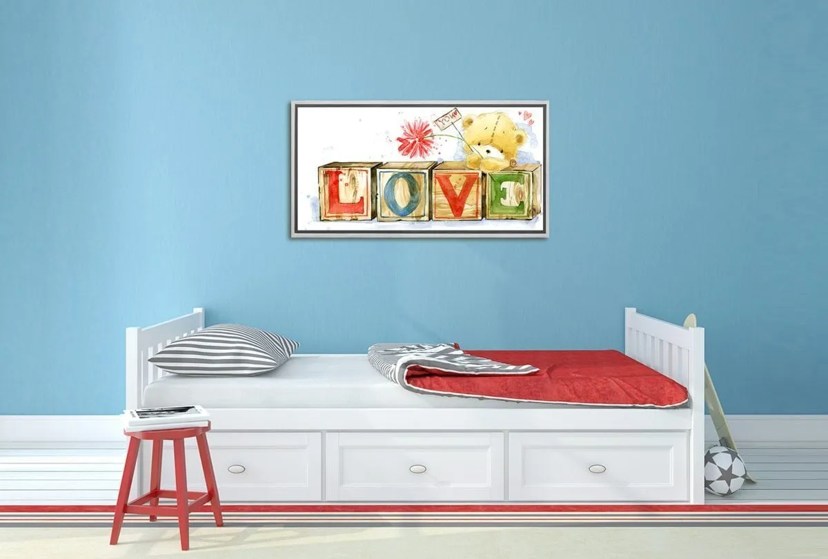 Baby Bear Love You | Nursery Canvas Wall Art Print