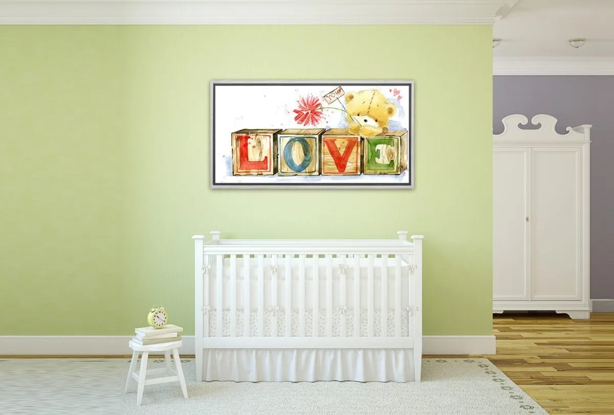 Baby Bear Love You | Nursery Canvas Wall Art Print