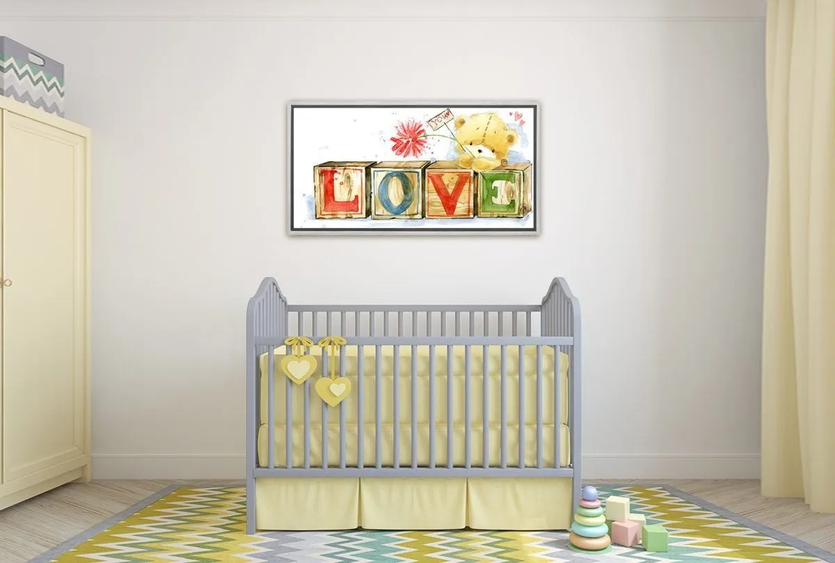 Baby Bear Love You | Nursery Canvas Wall Art Print