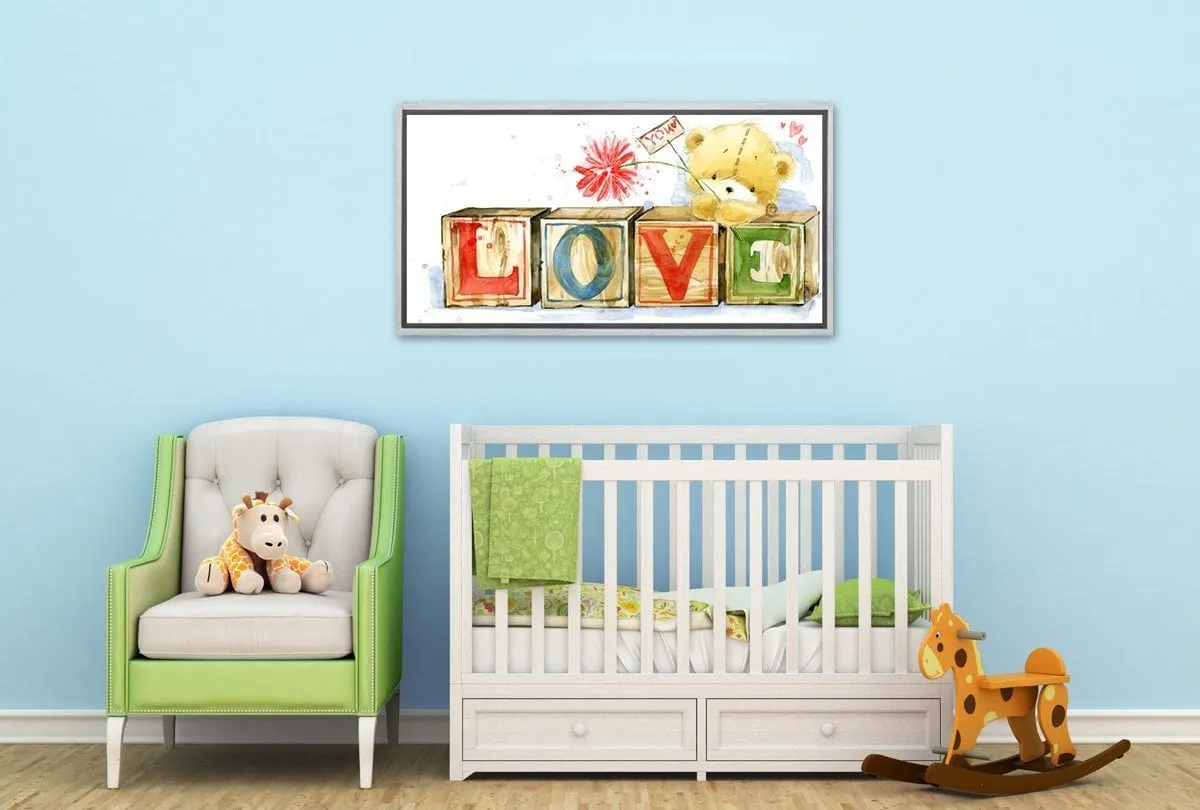 Baby Bear Love You | Nursery Canvas Wall Art Print