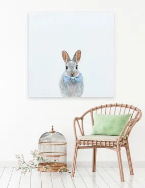 Baby Bunny With Bow Tie Canvas Wall Art