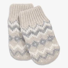 Baby fleece-lined fair isle mittens