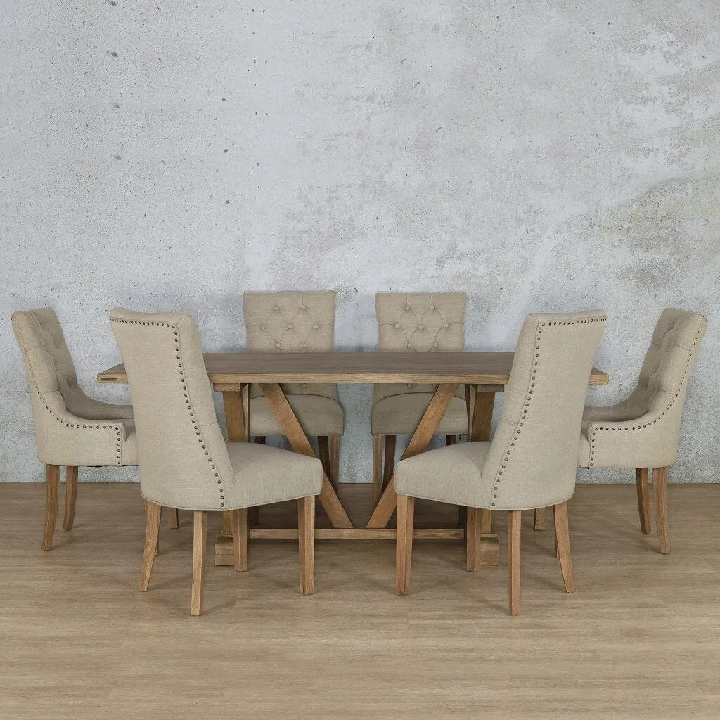 Berkeley Wood Top & Duchess 6 Seater Dining Set