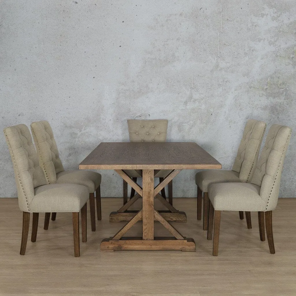 Berkeley Wood Top & Duchess 6 Seater Dining Set