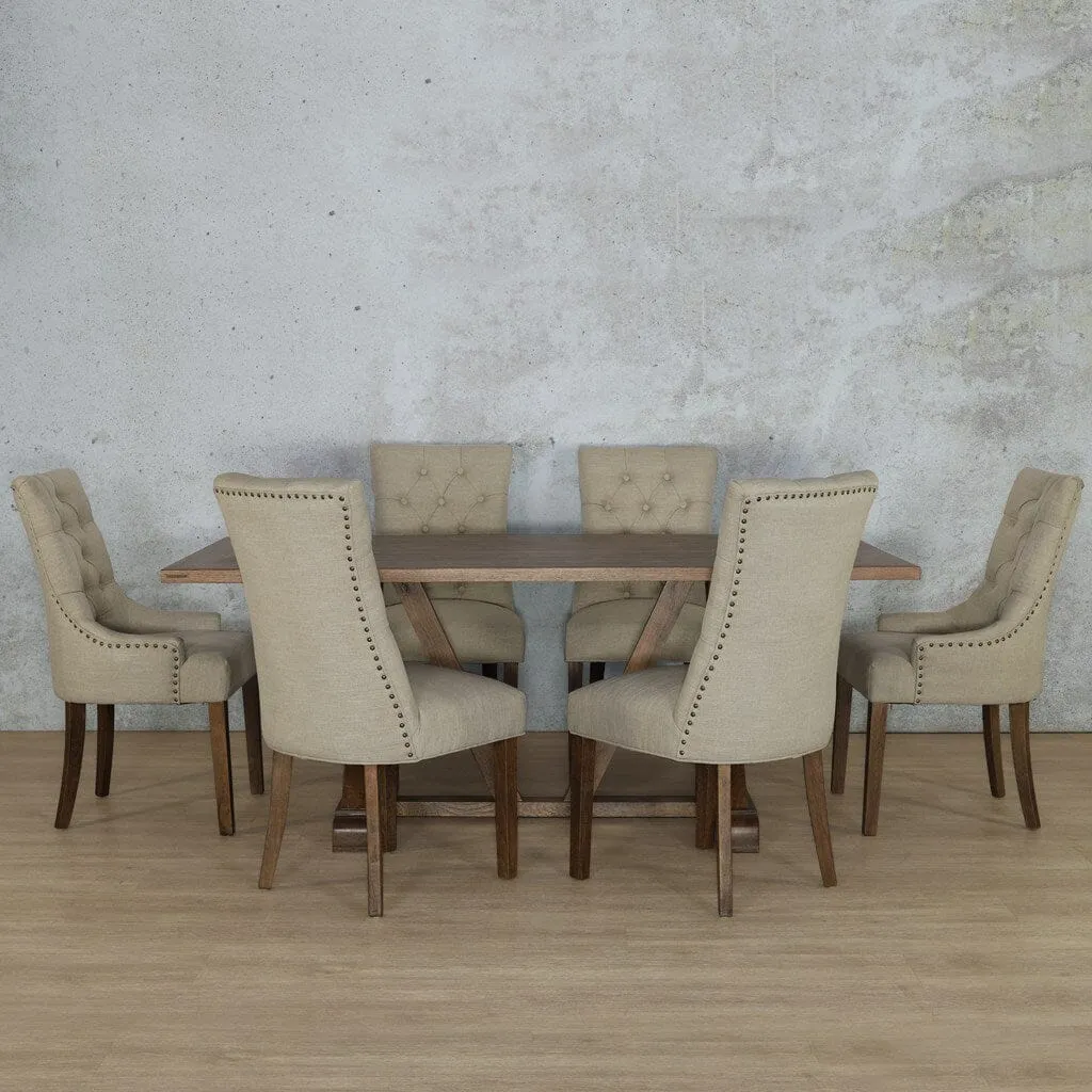 Berkeley Wood Top & Duchess 6 Seater Dining Set