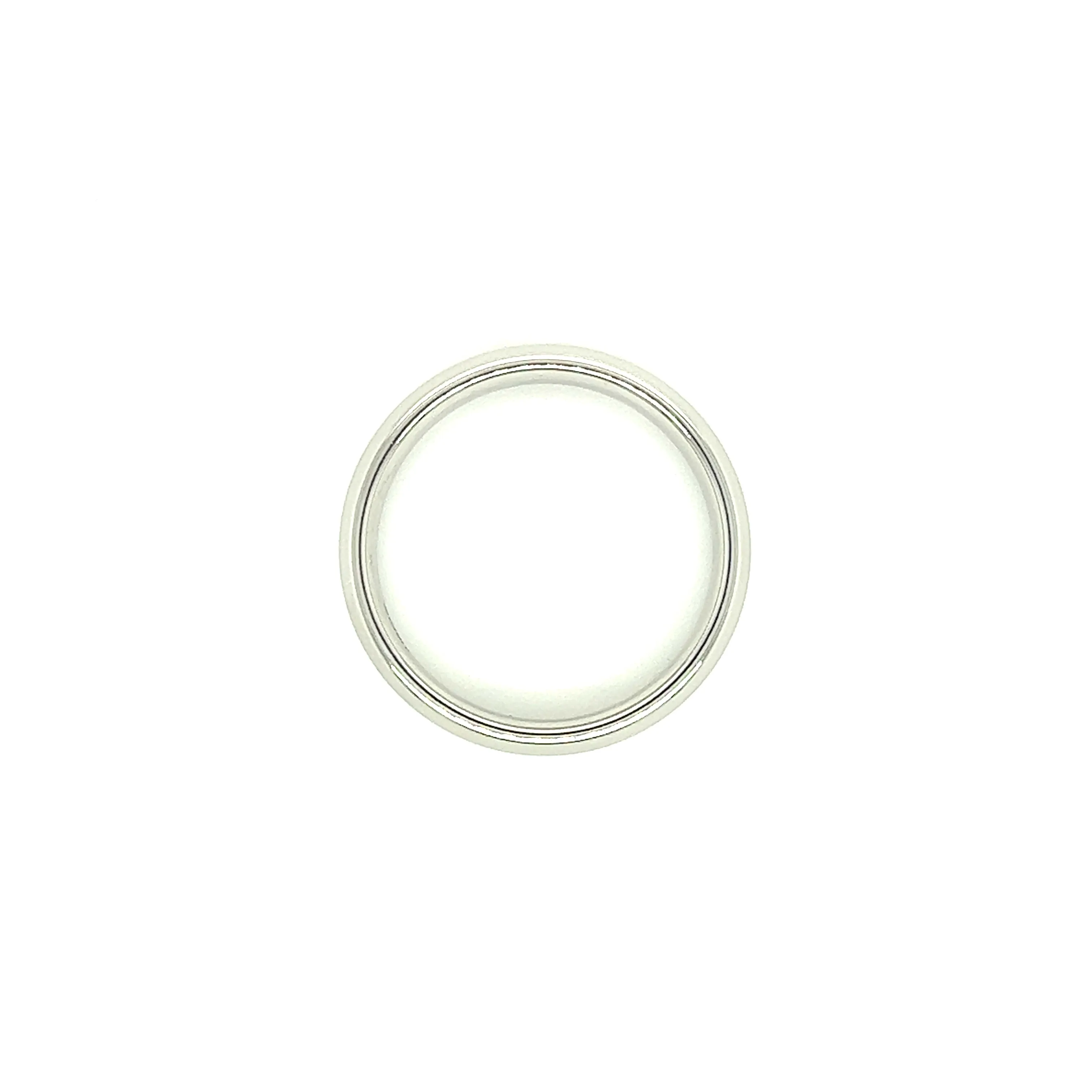 Beveled Edge 5mm Ring with Comfort Fit in 14K White Gold