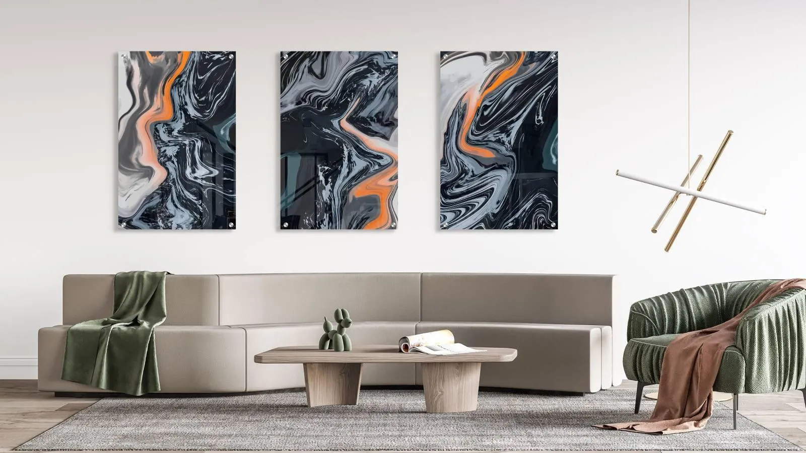 Black Abstract Pattern Set of 3 Prints Modern Wall Art Modern Artwork