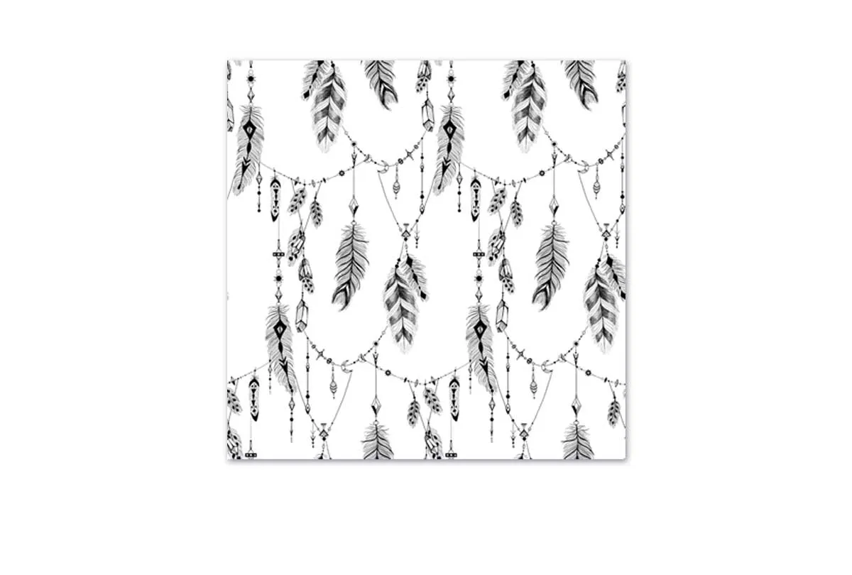 Black Boho Feathers 2 | Canvas Wall Art Print