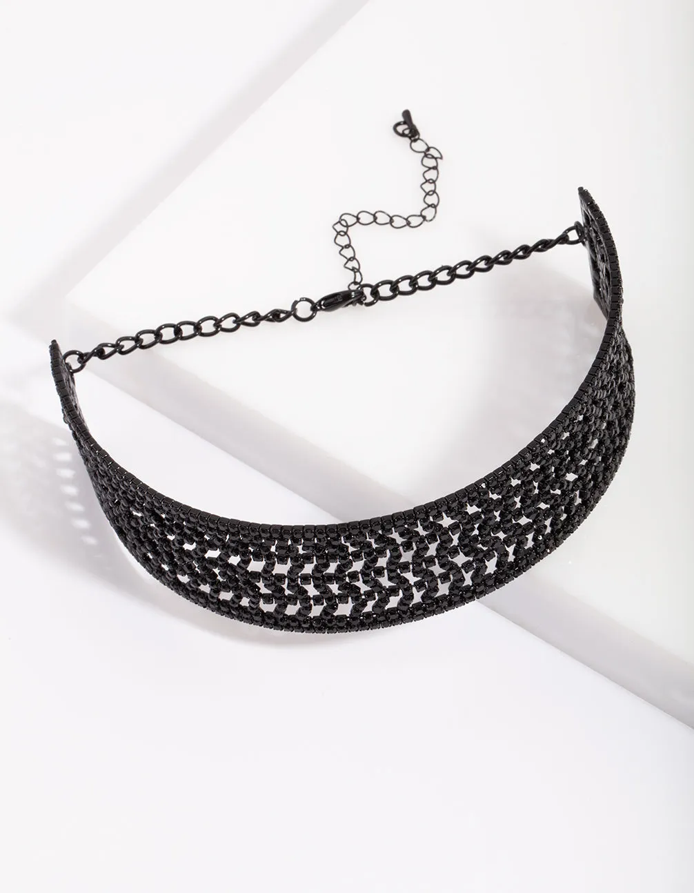 Black Dazzle Multi Diamante Choker