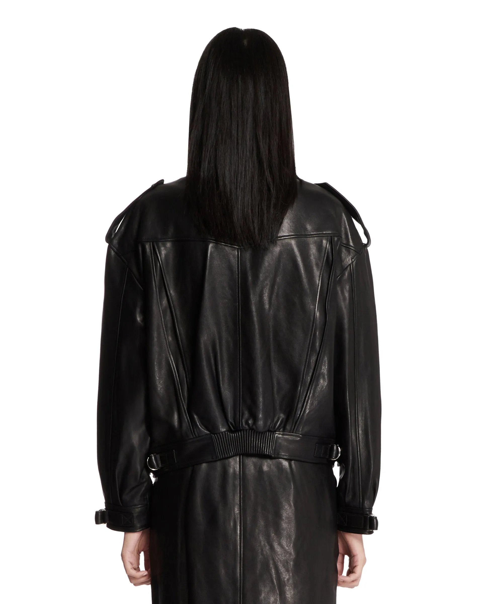 Black Leather Bomber Jacket