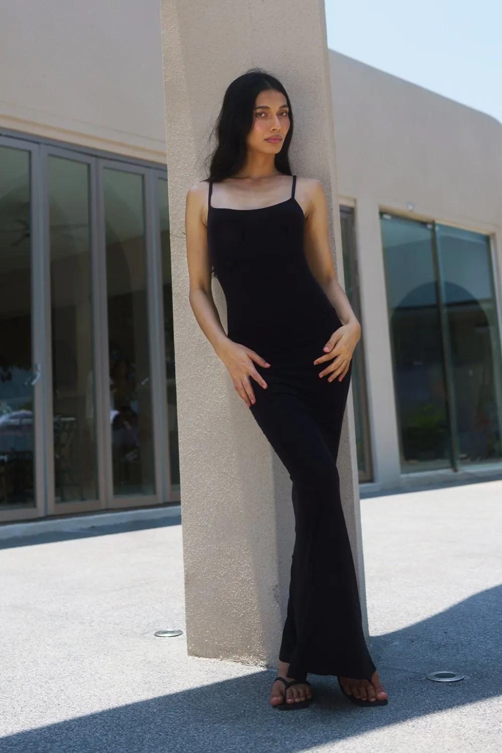 Black Soft Lounge Maxi Dress