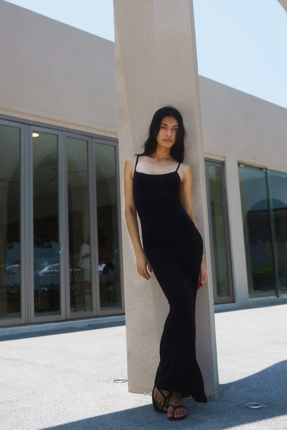 Black Soft Lounge Maxi Dress