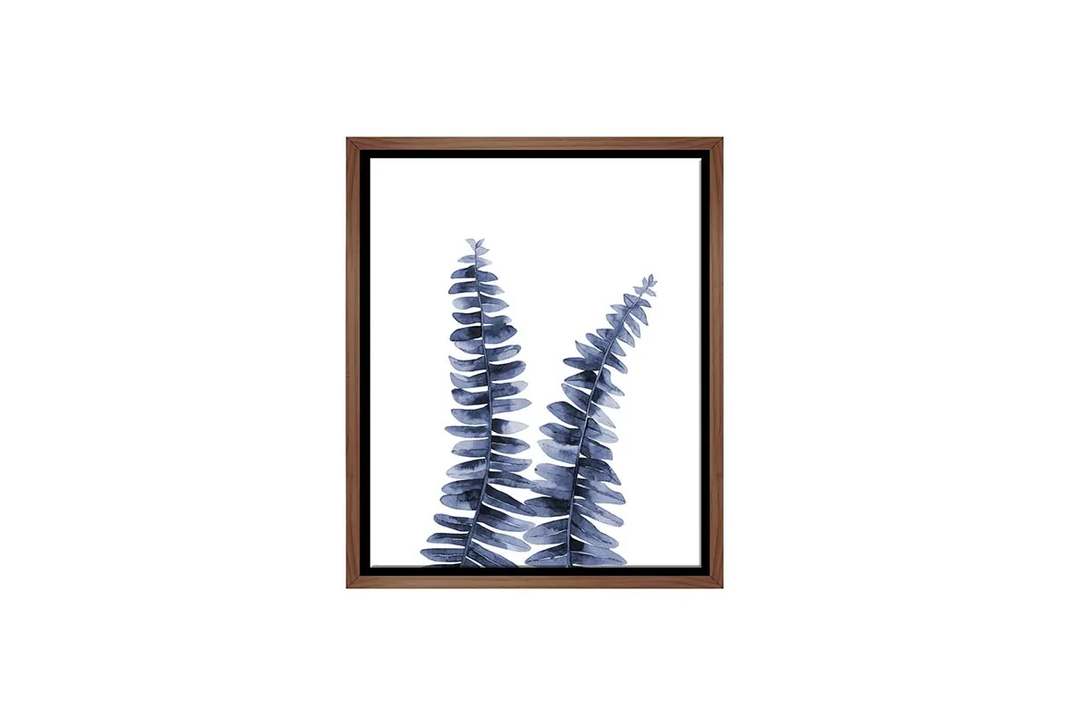 Blue Fern Leaves | Hamptons Canvas Wall Art Print