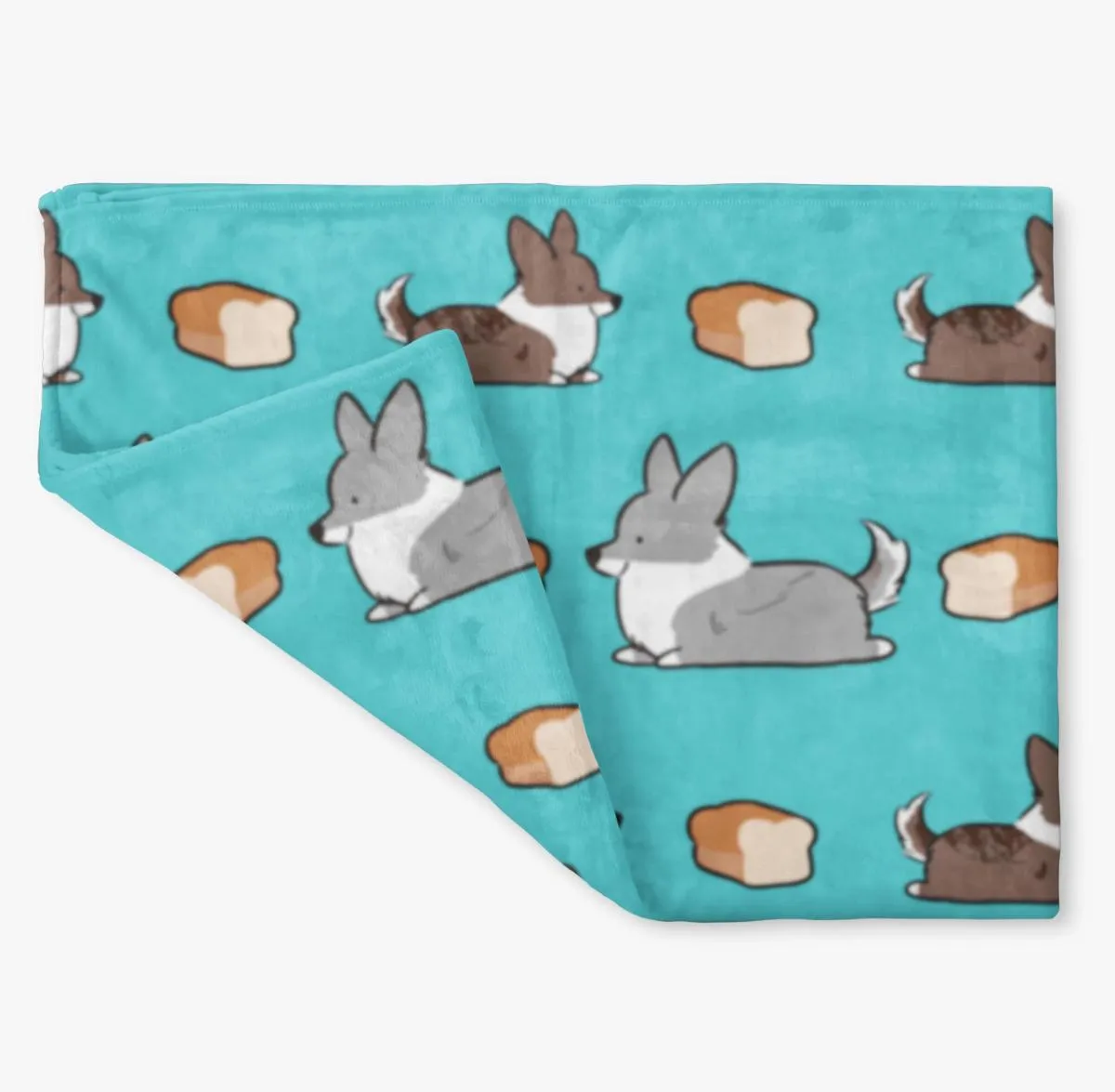 Blue Loaf Cardigan Corgi Fleece Blanket | 3 Sizes