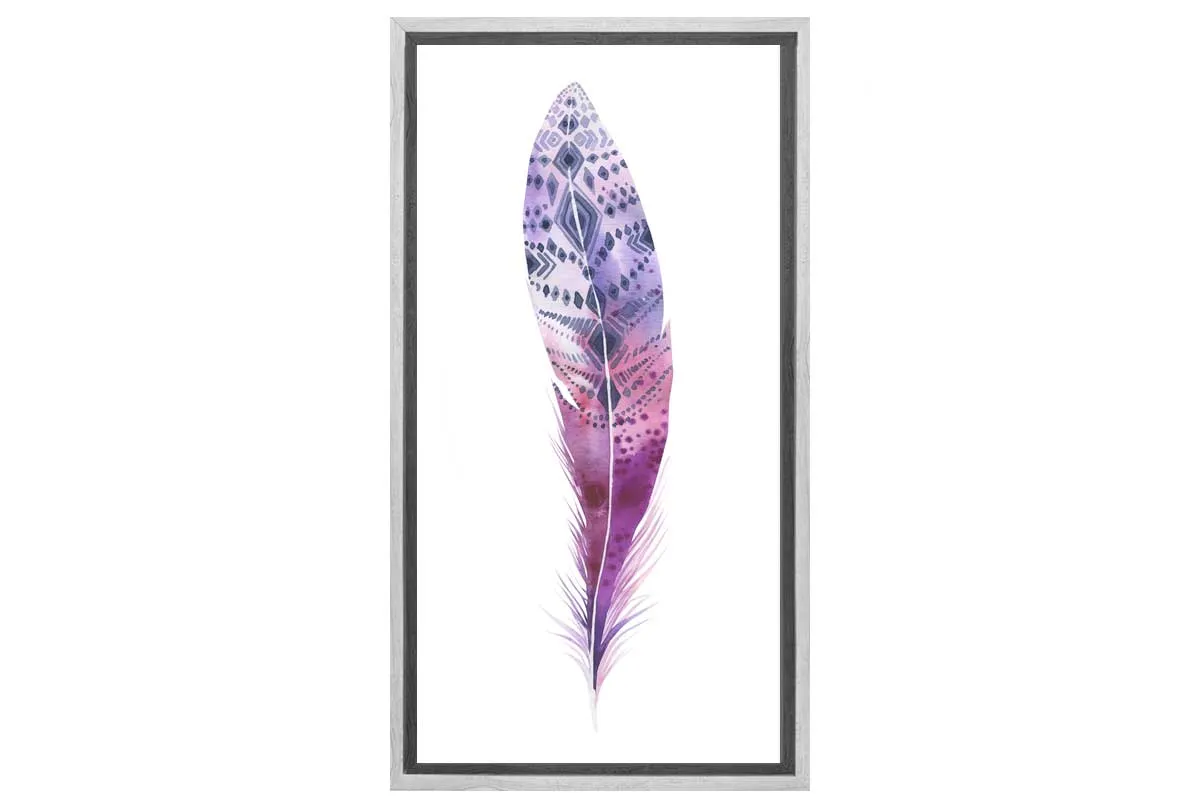 Blue Purple Feather | Watercolour Print | Wall Art Decor