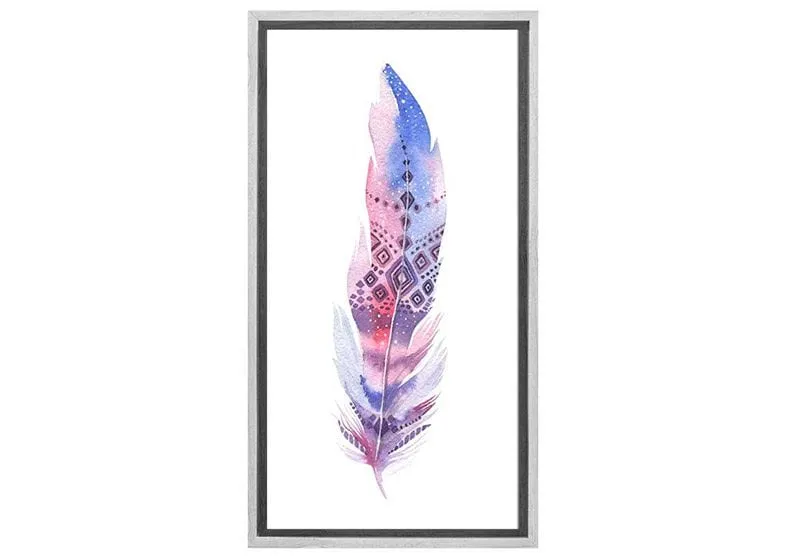 Blue Purple Feather | Watercolour Print | Wall Art Decor