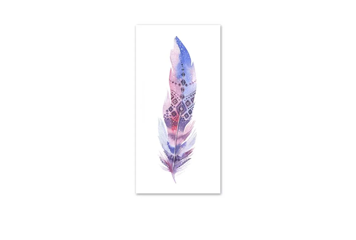 Blue Purple Feather | Watercolour Print | Wall Art Decor