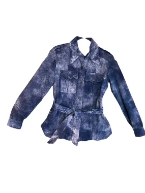 Blue Suede Tie Dyed Jacket