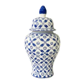 Blue White Temple Jar 32cm