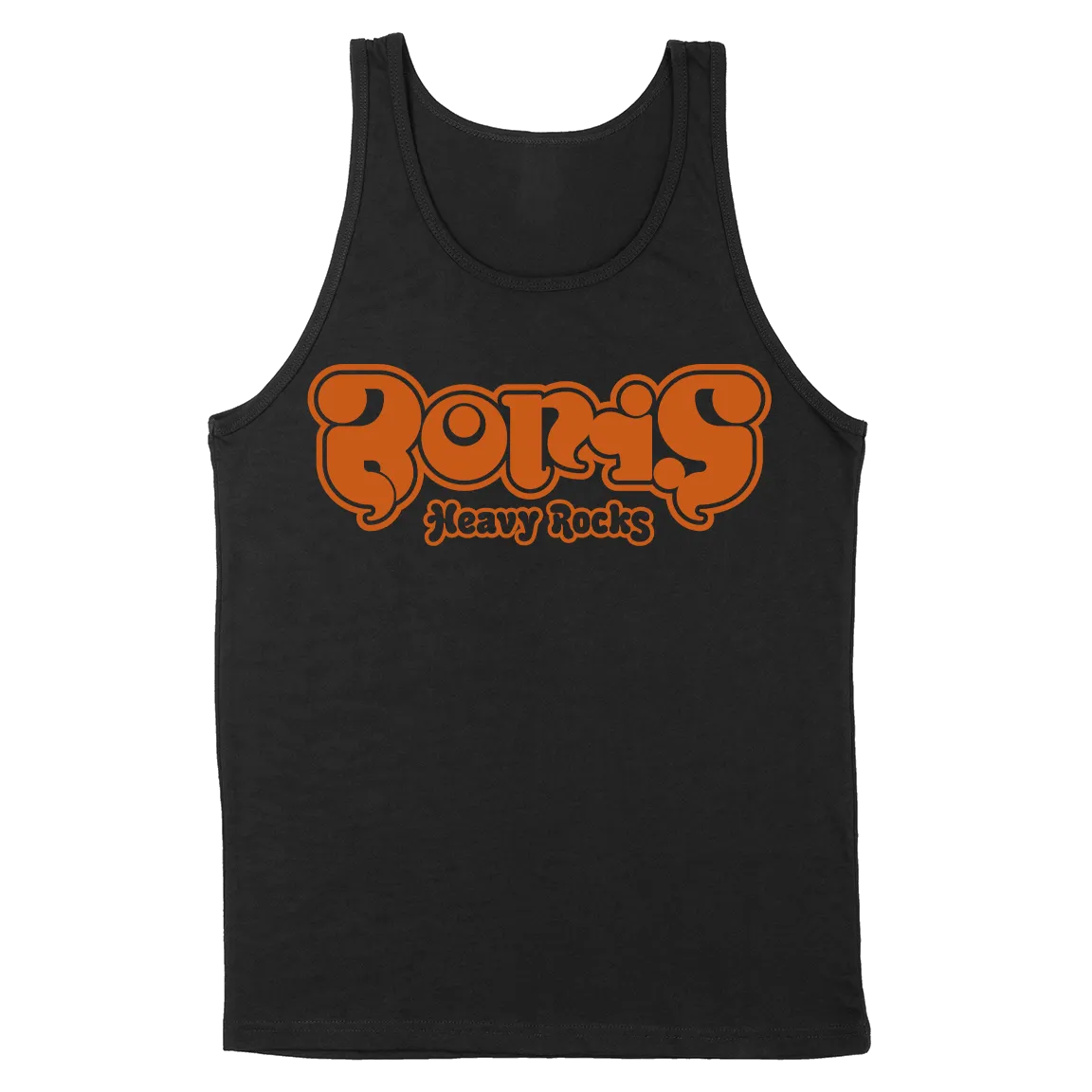 Boris "Heavy Rocks: Orange Logo:” Premium Black Tank Top