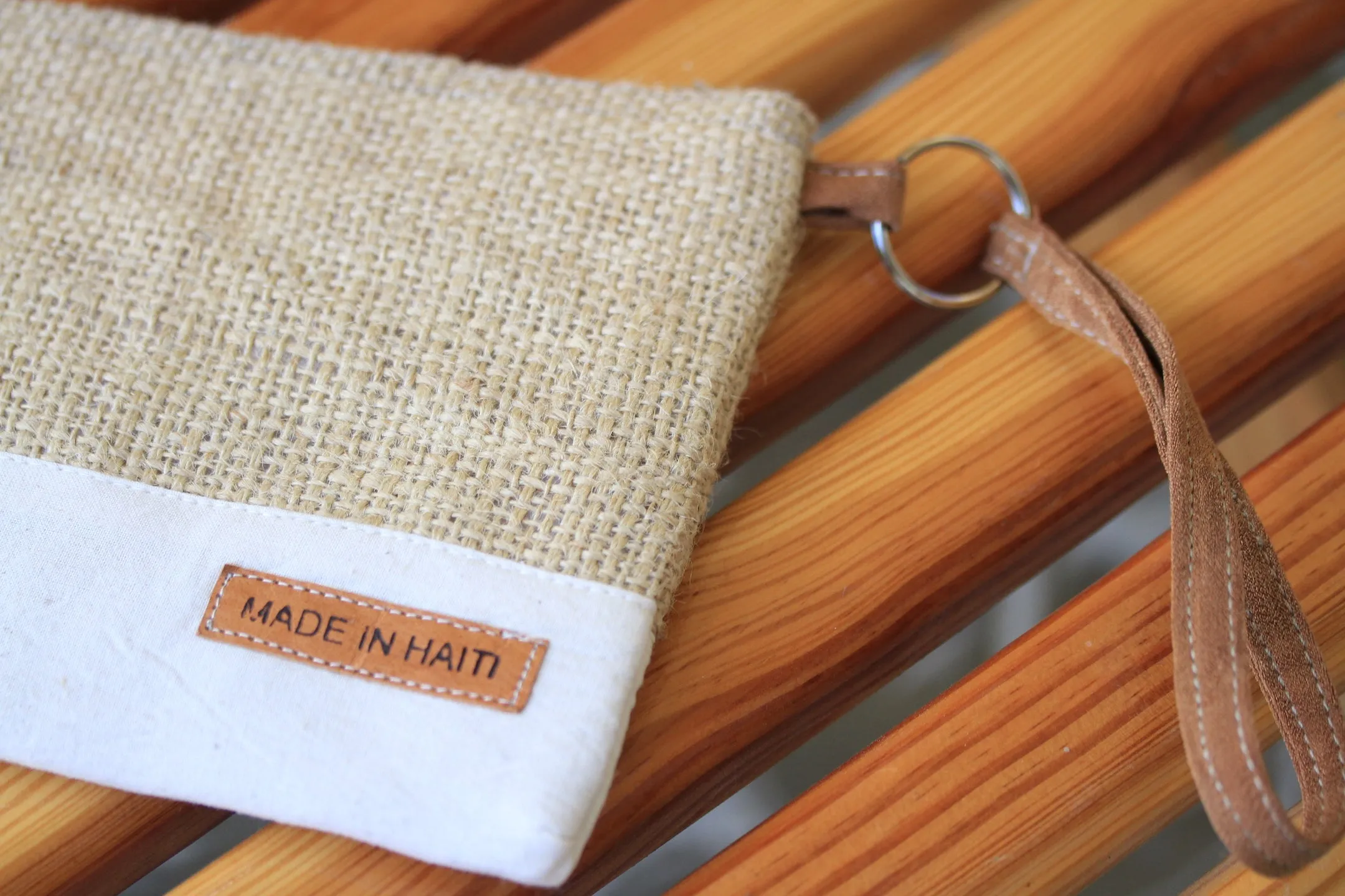 Burlap Wristlet