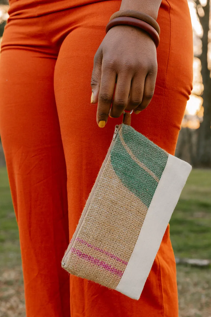 Burlap Wristlet